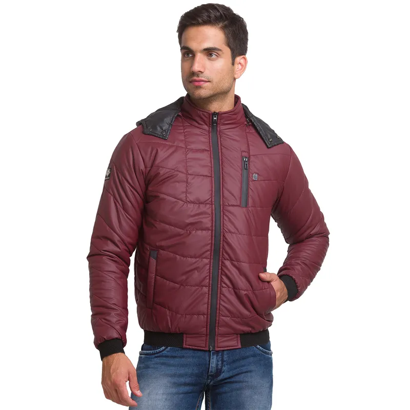 Grey Regular Fit Long Sleeves Polyester Men's Jacket by Being Human Clothing