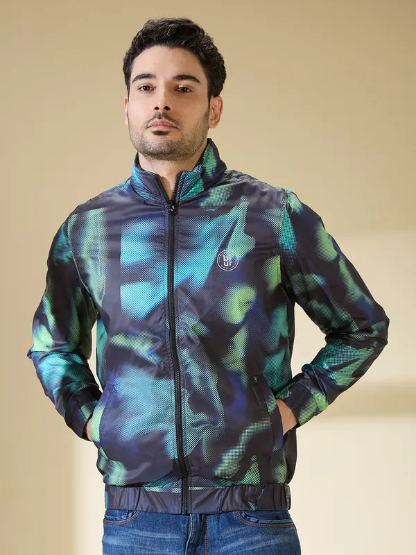 Green Regular Fit Long Sleeves Polyester Men's Jacket by Being Human Clothing
