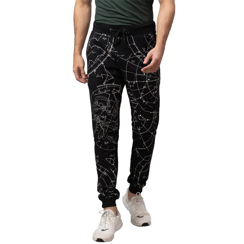 Black Slim Fit Track Pants For Men By Being Human Clothing main image 0
