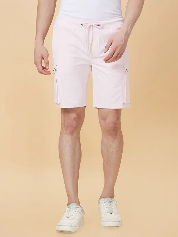 Being Human Men None Track Shorts-Powder Pink