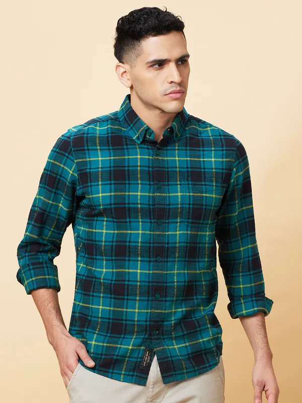 Being Human Mens-Top Shirts Deep Emerald