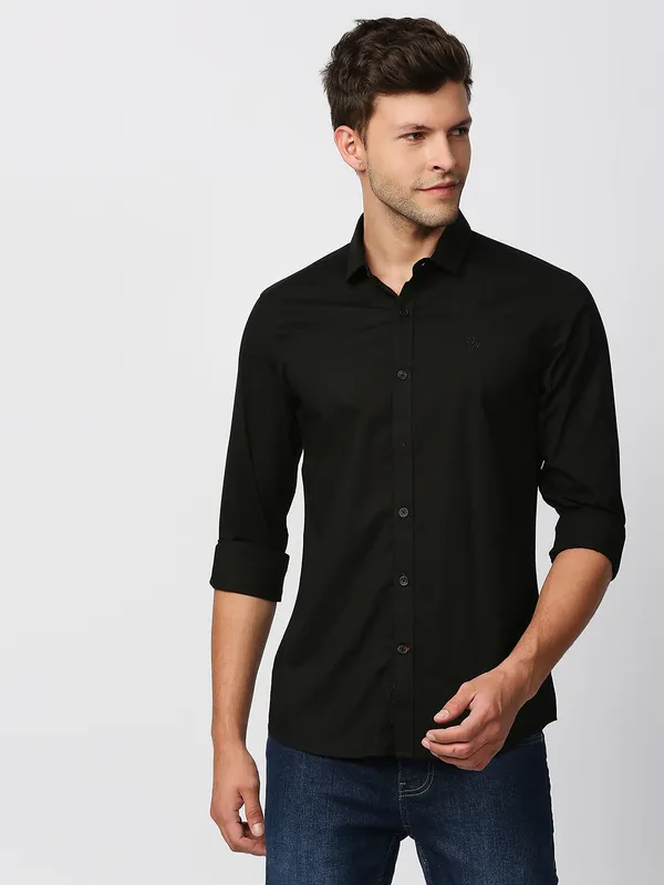 Charcoal Slim Fit Round Neck Men's T-Shirt by Being Human Clothing