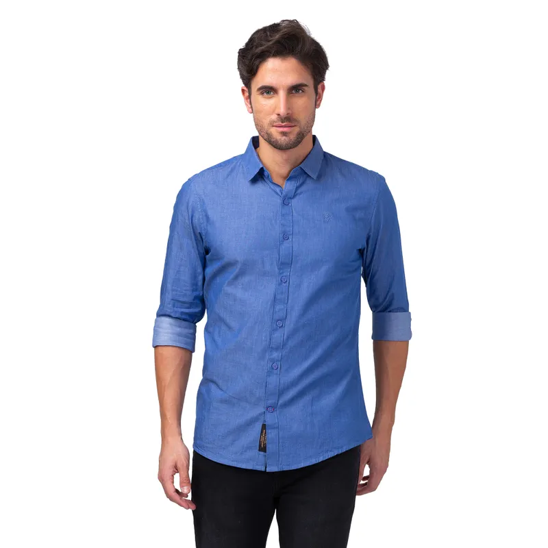 Beige Regular Fit Regular Collar Men's Shirt by Being Human Clothing