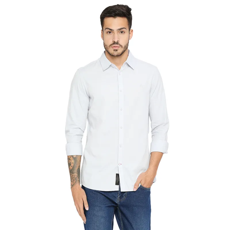 Navy Regular Fit Regular Collar Men's Shirt by Being Human Clothing