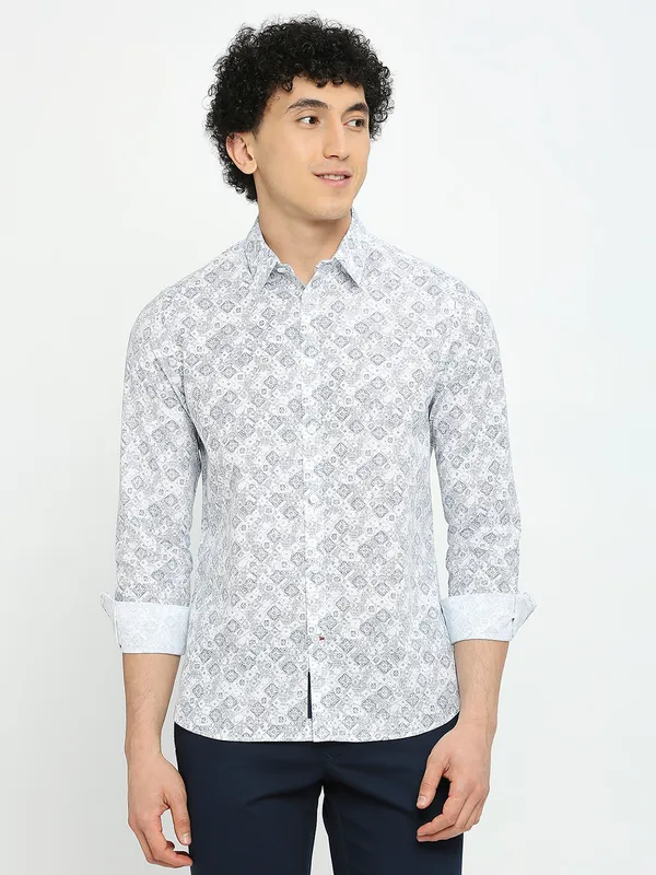 White Regular Fit Round Neck Men's T-Shirt by Being Human Clothing main image 0