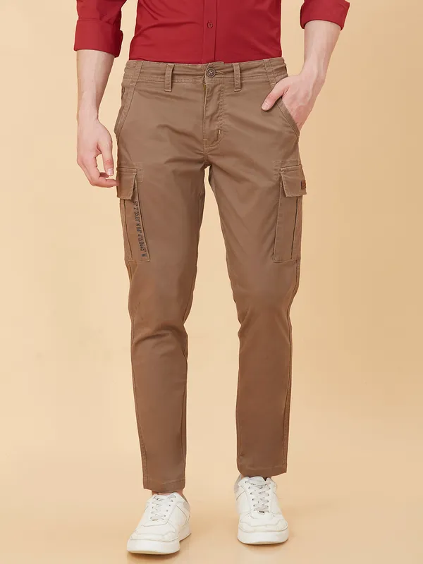 Being Human Men Slim Fit Cargo-Brown