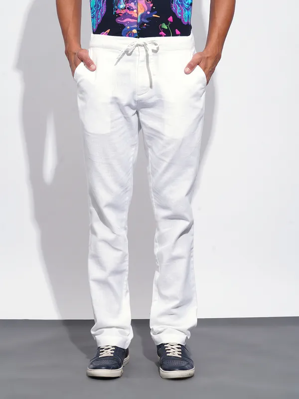 Cotton Mens Casual Bottom Wear Men's Cotton Linen Pants Hawaiian