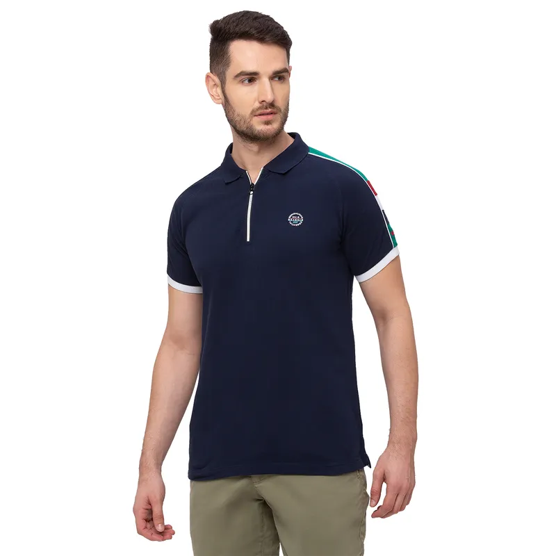 Blue Regular Fit Round Neck Men's T-Shirt by Being Human Clothing main image 1