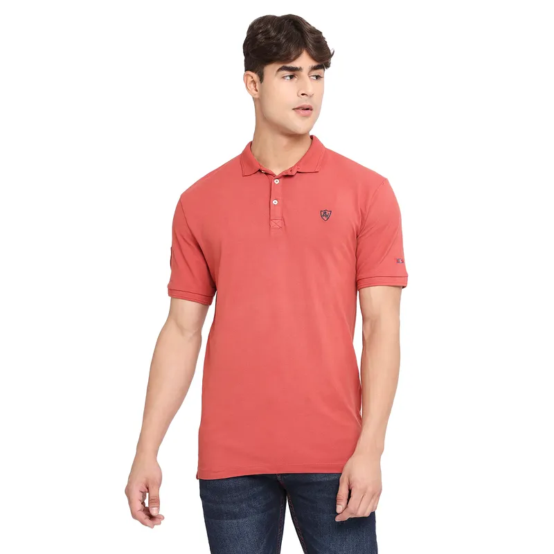 Red Regular Fit Men's Polo T-Shirt by Being Human Clothing
