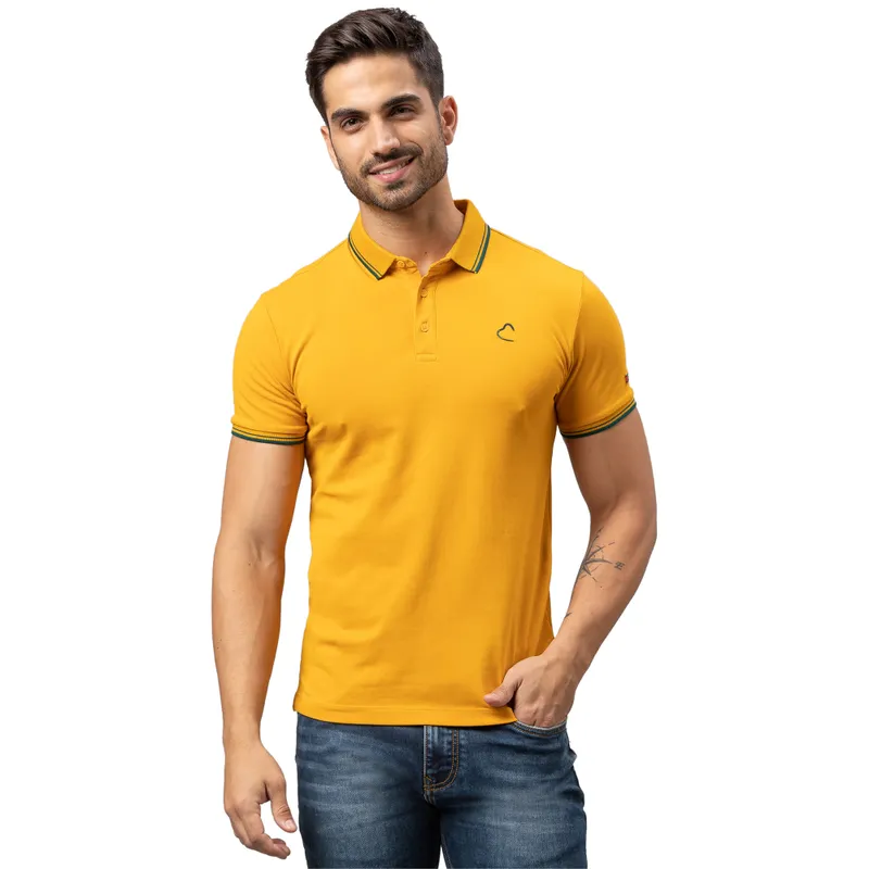 Being Human Regular Fit Men Polo Neck T Shirts Mustard