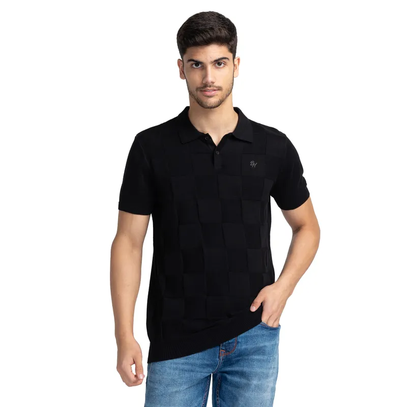 Navy Regular Fit Men's Polo T-Shirt by Being Human Clothing