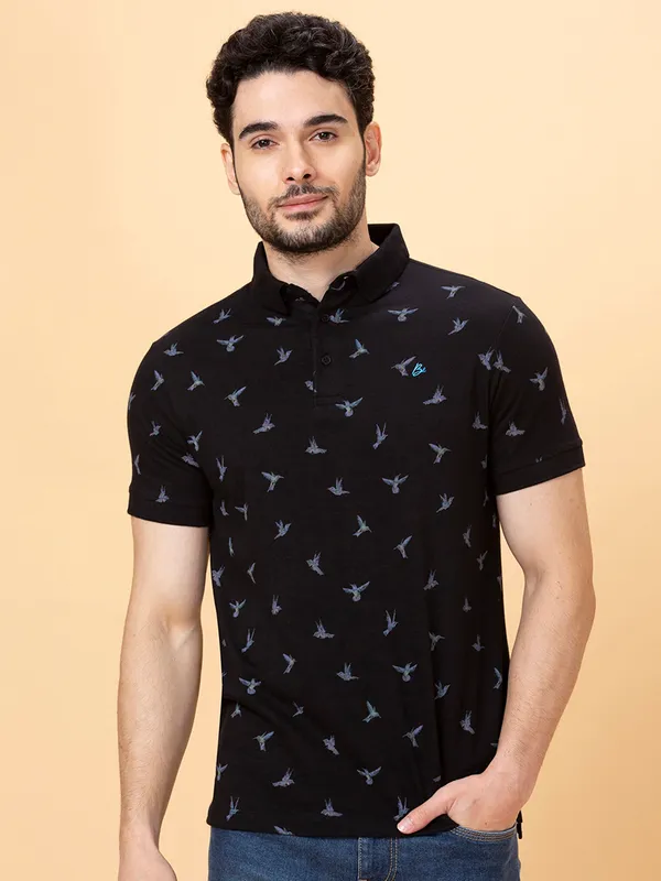 Being Human Men Regular Fit T-Shirts-Black