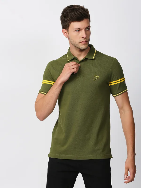 Being Human Regular Fit Men Polo Neck T Shirts Cypress