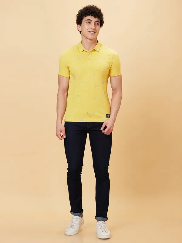 Being Human Regular Fit Men Polo Neck T-Shirts-Mimosa