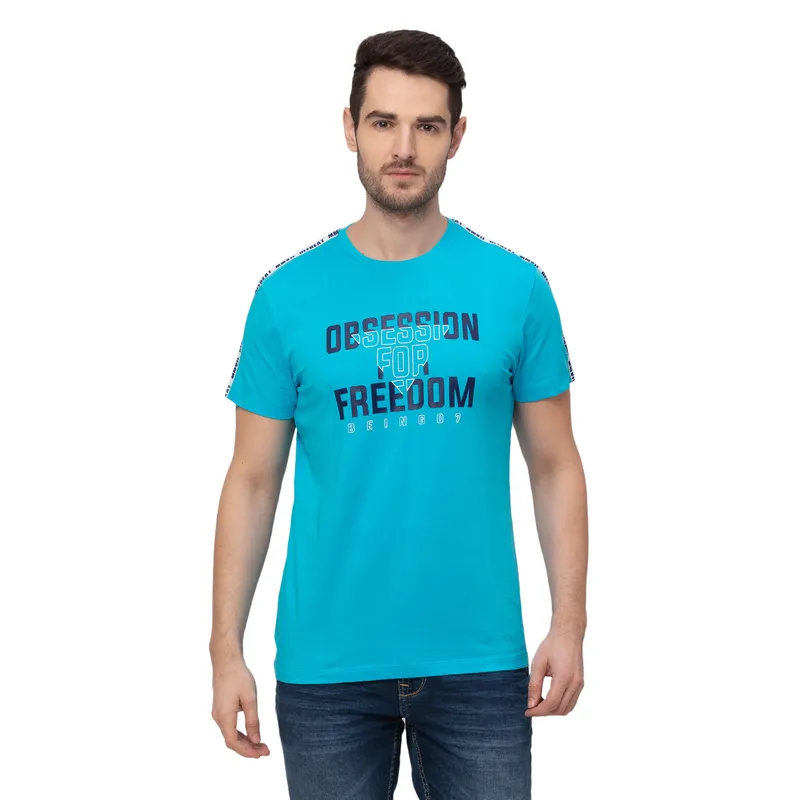 Deep Teal Easy Fit Round Neck Men's T-Shirt by Being Human Clothing main image 0