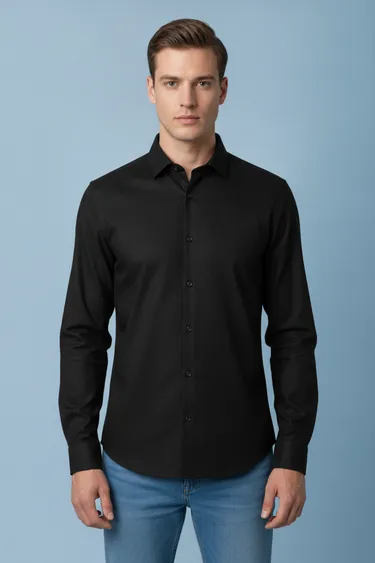 Men Formal Shirts (Black) - Black