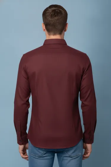 Men Formal Shirts (Maroon) - Maroon