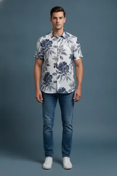 Men Casual Shirts (White) - White