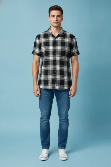 Men Casual Shirts (Black) - Black