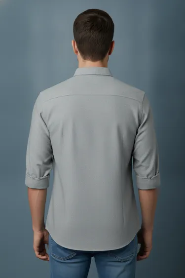 Men Casual Shirts (Light Grey) - Light Grey
