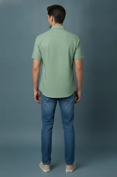 Men Casual Shirts (Light Pista) - Light Pista