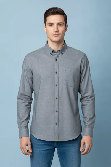 Men Formal Shirts (Grey) - Grey