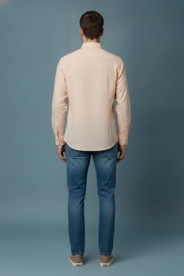 Men Formal Shirts (Light Peach) - Light Peach