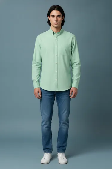 Men Formal Shirts (Light Pista) - Light Pista