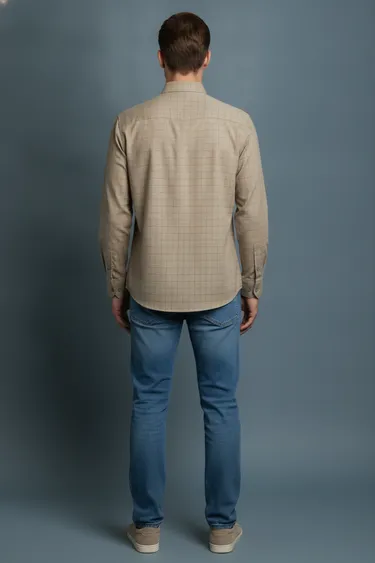 Men Formal Shirts (Medium Beige) - Medium Beige