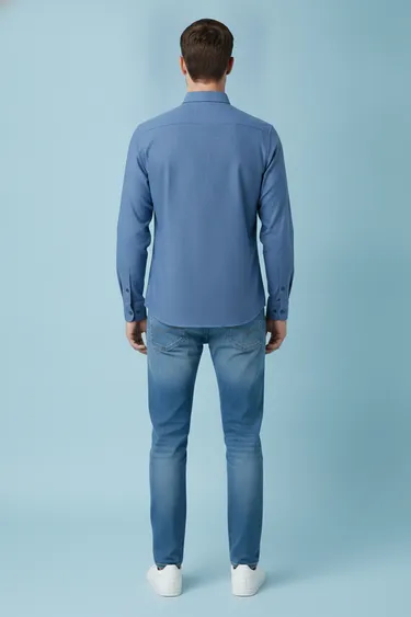 Men Formal Shirts (Medium Blue) - Medium Blue