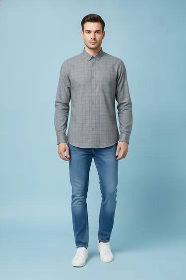 Men Formal Shirts (Medium Grey) - Medium Grey
