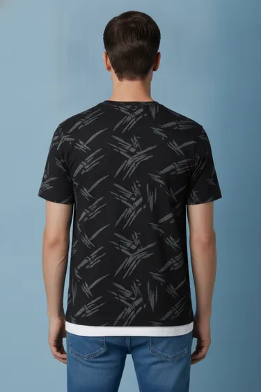 Men Semi Formal Shirt (Black) - Black