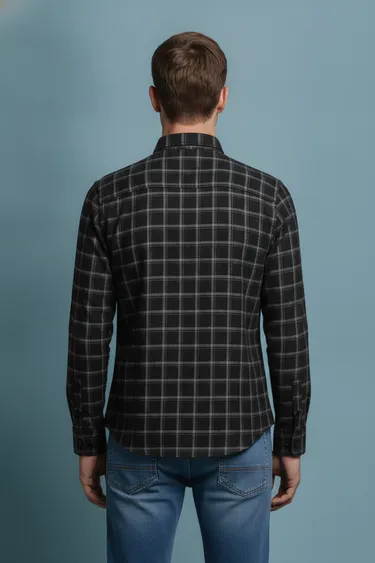 Men Semi Formal Shirt (Black) - Black