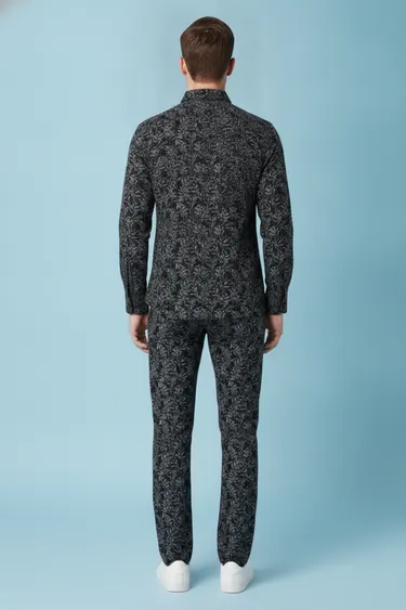 Men Semi Formal Shirt (Black) - Black