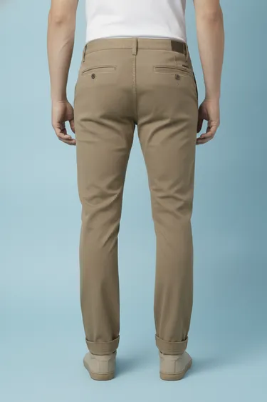 Men Casual Trousers (Almnd) - Almnd