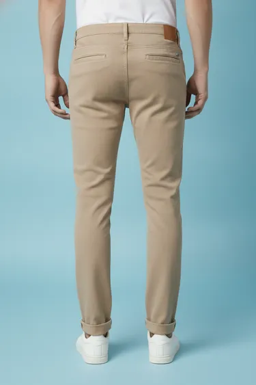 Men Casual Trousers (Almnd) - Almnd