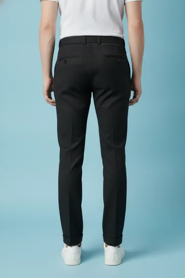 Men Formal Trousers (Black) - Black