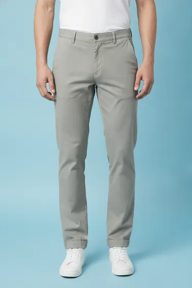 Men Casual Trousers (Ash Grey) - Ash Grey