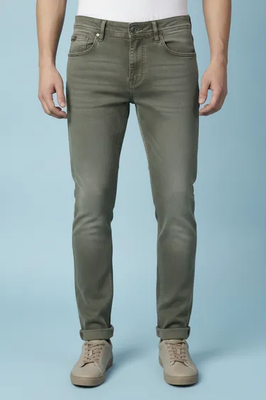 Men Jeans (Medium Olive) - Medium Olive
