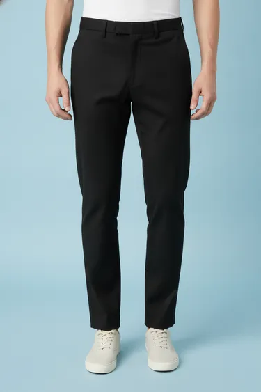 Men Formal Trousers (Black) - Black