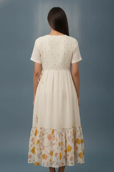 Women Kurtis, Tunics & Tops (Cream) - Cream