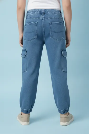 Kids Boy Track Pants & Joggers (Medium Blue) - Medium Blue