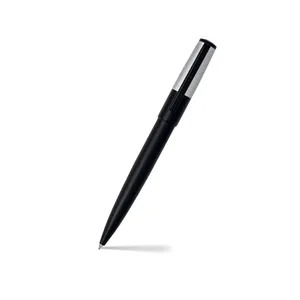 Hugo Boss Gear Minimal Ballpoint Pen - Black And Chrome