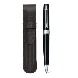 Sheaffer Gift Set Glossy Black 300 9312 Ballpoint Pen With Chrome Trim And Pen Pouch