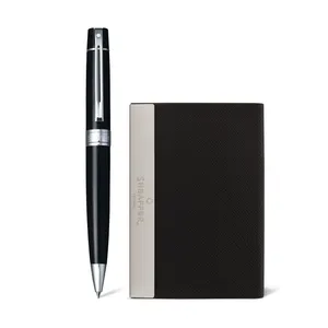 Sheaffer Gift Set 300 Ballpoint Pen with Business Card Holder  Glossy Black with Chrome Trims