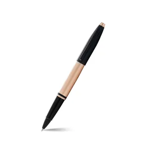 Cross Calais Rose Gold Barrel Rollerball Pen with Black Trims