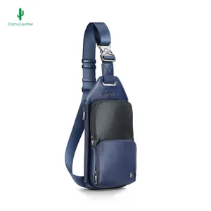 Lapis Bard Crossover Desert Bloom Cactus Leather Crossbody Bag - Blue