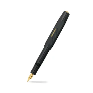Kaweco Classic Sport Guilloche Black With 23K Gold-Plated Steel Nib And Iridium Tip Fountain Pen-Medium