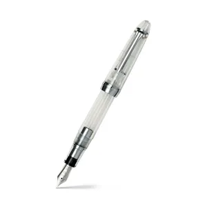 Sailor 1911 Large Fountain Pen (21K Broad) Demonstrator with Silver Trims