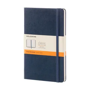 Moleskine Classic Large Hard Cover Notebook (Ruled) - Sapphire Blue